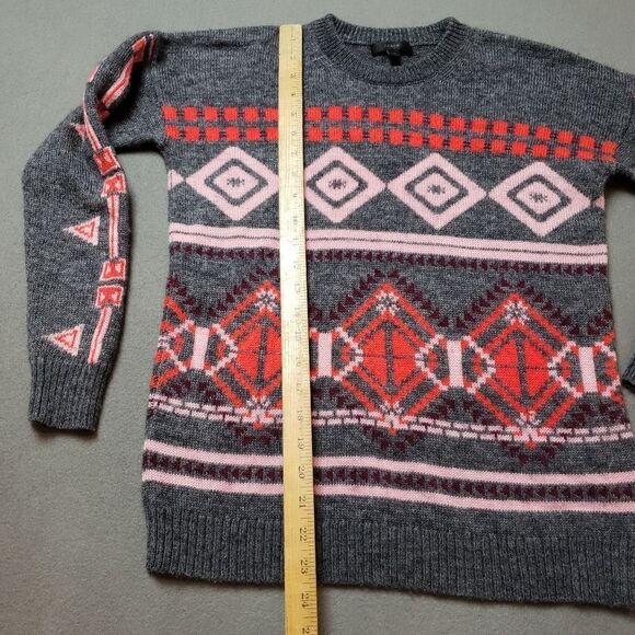 J. Crew EUC Abstract Fair Isle Wool, Mohair Blend Sweater - Picture 10 of 11